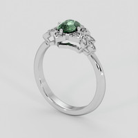 0.90 Ct. Green Sapphire Ring, 14K White Gold 2