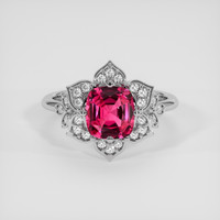 1.58 Ct. Pink Spinel Ring, 18K White Gold 1