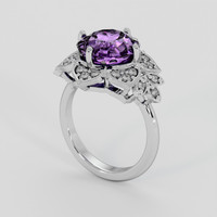 3.90 Ct. Purple Amethyst Ring, 18K White Gold 2