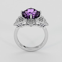 3.90 Ct. Purple Amethyst Ring, 18K White Gold 3