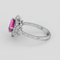 1.67 Ct. Purplish Pink Sapphire Ring, 18K White Gold 4