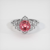 3.07 Ct. Padparadscha Sapphire Ring, 18K White Gold 1