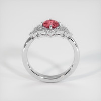 0.62 Ct. Padparadscha Sapphire Ring, 18K White Gold 3