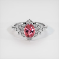 1.07 Ct. Padparadscha Sapphire Ring, 18K White Gold 1