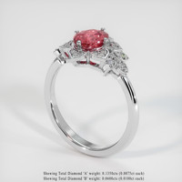 1.07 Ct. Padparadscha Sapphire Ring, 18K White Gold 2