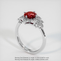 1.54 Ct. Ruby Ring, 18K White Gold 2