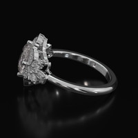 1.25 Ct. White Sapphire Ring, 18K White Gold 4