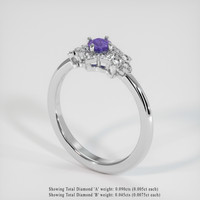 0.27 Ct. Sapphire Ring, 18K White Gold 2