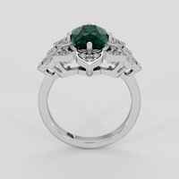 3.05 Ct. Bluish Green Sapphire Ring, 18K White Gold 3