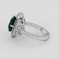 3.05 Ct. Bluish Green Sapphire Ring, 18K White Gold 4