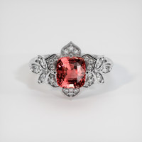2.59 Ct. Padparadscha Sapphire Ring, 18K White Gold 1
