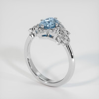 1.05 Ct. Blue Sapphire Ring, 18K White Gold 2