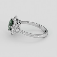 1.28 Ct. Green Sapphire Ring, 18K White Gold 4