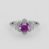 1.99 Ct. Purple Sapphire Ring, 18K White Gold 1