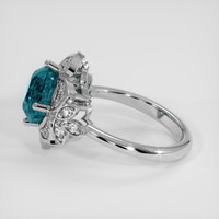 4.62 Ct. Greenish Blue Sapphire Ring, 18K White Gold 4