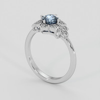 1.15 Ct. Blue Sapphire Ring, 18K White Gold 2
