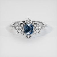 1.27 Ct. Sapphire Ring, 18K White Gold 1