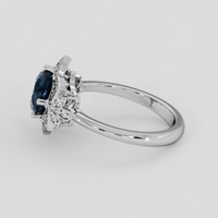 2.41 Ct. Greenish Blue Sapphire Ring, 18K White Gold 4