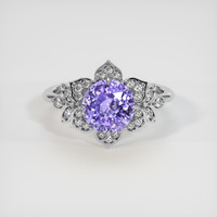 2.80 Ct. Purple Sapphire Ring, 18K White Gold 1