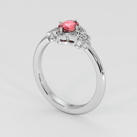 0.73 Ct. Padparadscha Sapphire Ring, 18K White Gold 2