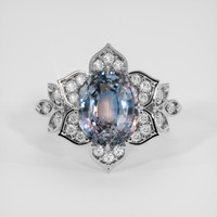 3.93 Ct. Bi Color Sapphire Ring, 18K White Gold 1