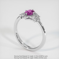 1.02 Ct. Purple Sapphire Ring, 18K White Gold 2