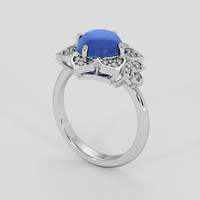3.07 Ct. Blue Sapphire Ring, 18K White Gold 2