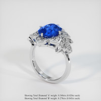 5.82 Ct. Blue Sapphire Ring, 18K White Gold 2