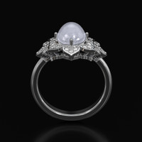 6.04 Ct. Grey Sapphire Ring, 18K White Gold 3