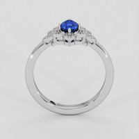 0.70 Ct. Blue Sapphire Ring, 18K White Gold 3