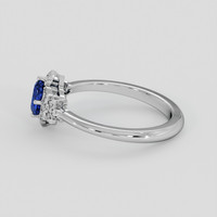 0.70 Ct. Blue Sapphire Ring, 18K White Gold 4