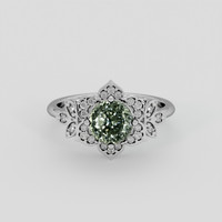 1.75 Ct. Green Sapphire Ring, 18K White Gold 1