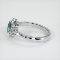 0.71 Ct. Greenish Blue Sapphire Ring, 18K White Gold 4