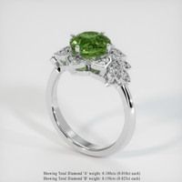 3.99 Ct. Green Sapphire Ring, 18K White Gold 2