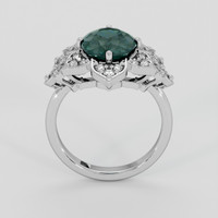 3.06 Ct. Greenish Blue Sapphire Ring, 18K White Gold 3