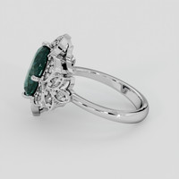 3.06 Ct. Greenish Blue Sapphire Ring, 18K White Gold 4