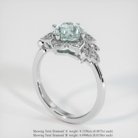 1.92 Ct. Greenish Blue Sapphire Ring, 18K White Gold 2