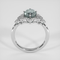 2.43 Ct. Bluish Green Sapphire Ring, 18K White Gold 3