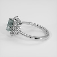 2.43 Ct. Bluish Green Sapphire Ring, 18K White Gold 4