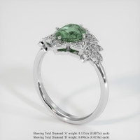 1.82 Ct. Bluish Green Sapphire Ring, 18K White Gold 2