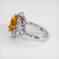 4.93 Ct. Orangish Yellow Sapphire Ring, 18K White Gold 4