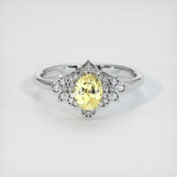 1.07 Ct. Yellow Sapphire Ring, 18K White Gold 1