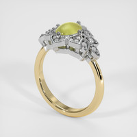 1.23 Ct. Greenish Yellow Chrysoberyl Ring, 14K White & Yellow 2