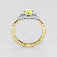 0.71 Ct. Yellowish Green Chrysoberyl Ring, 14K White & Yellow 3