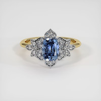 1.43 Ct. Purplish Blue Sapphire Ring, 14K White & Yellow 1