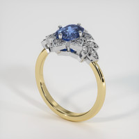 1.43 Ct. Purplish Blue Sapphire Ring, 14K White & Yellow 2