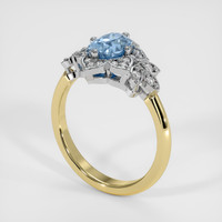 1.05 Ct. Blue Sapphire Ring, 14K White & Yellow 2