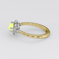 0.71 Ct. Yellowish Green Chrysoberyl Ring, 18K White & Yellow 4