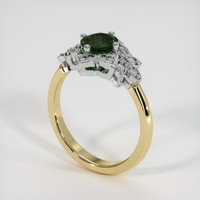 0.85 Ct. Bluish Green Sapphire Ring, 18K White & Yellow 2