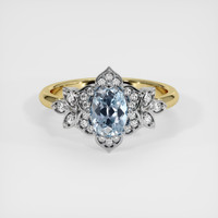 1.05 Ct. Blue Sapphire Ring, 18K White & Yellow 1